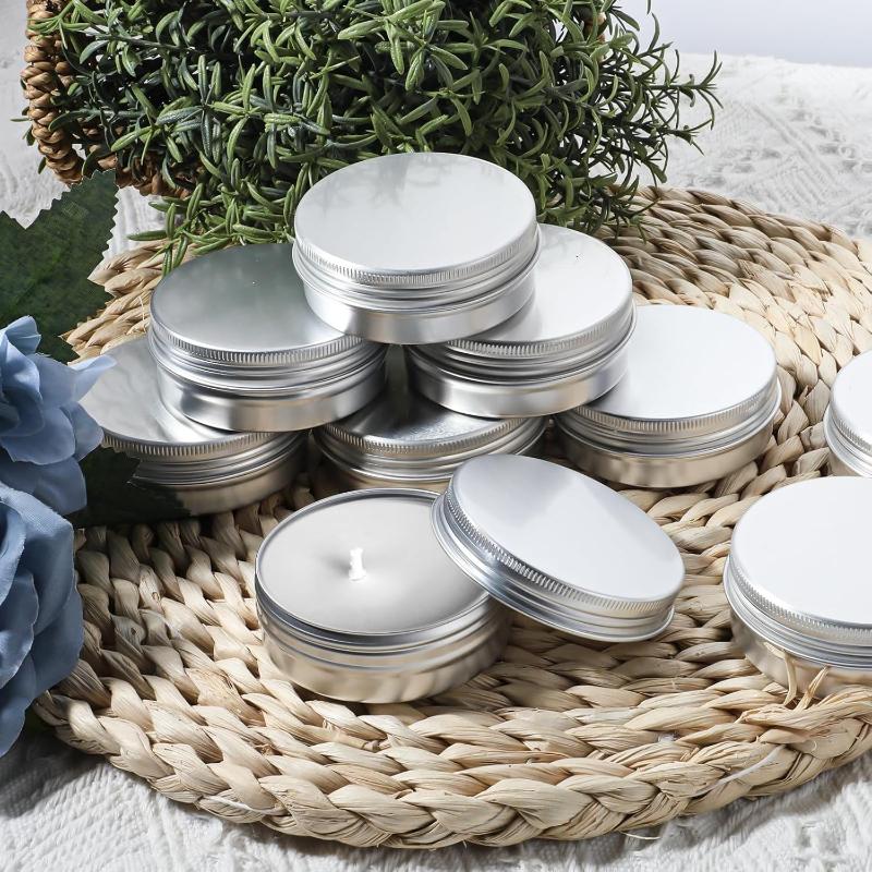 30pcs Screw Top Round Tins 2oz Aluminum Container Cans with Screw Lid Durable Aluminum Construction for Lotion Bars Balm Crafts
