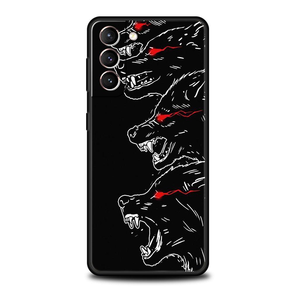 Moon Roaring Wolf Case for Samsung Galaxy S24 S23 S22 S20 S21 FE Ultra S24 S23 S10 S10E S9 S8 Plus 5G Silicone Phone Cover Capas