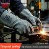 Rongzhitou Heat-Resistant Cowhide Welding Gloves - Thick, Wear-Resistant, Anti-Scald Industrial Protective Gear