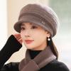 Fashion New  Faux Rabbit Fur Piled Thickened Knitted Hat Children Autumn and Winter Mother Warm Wool Cap Cap