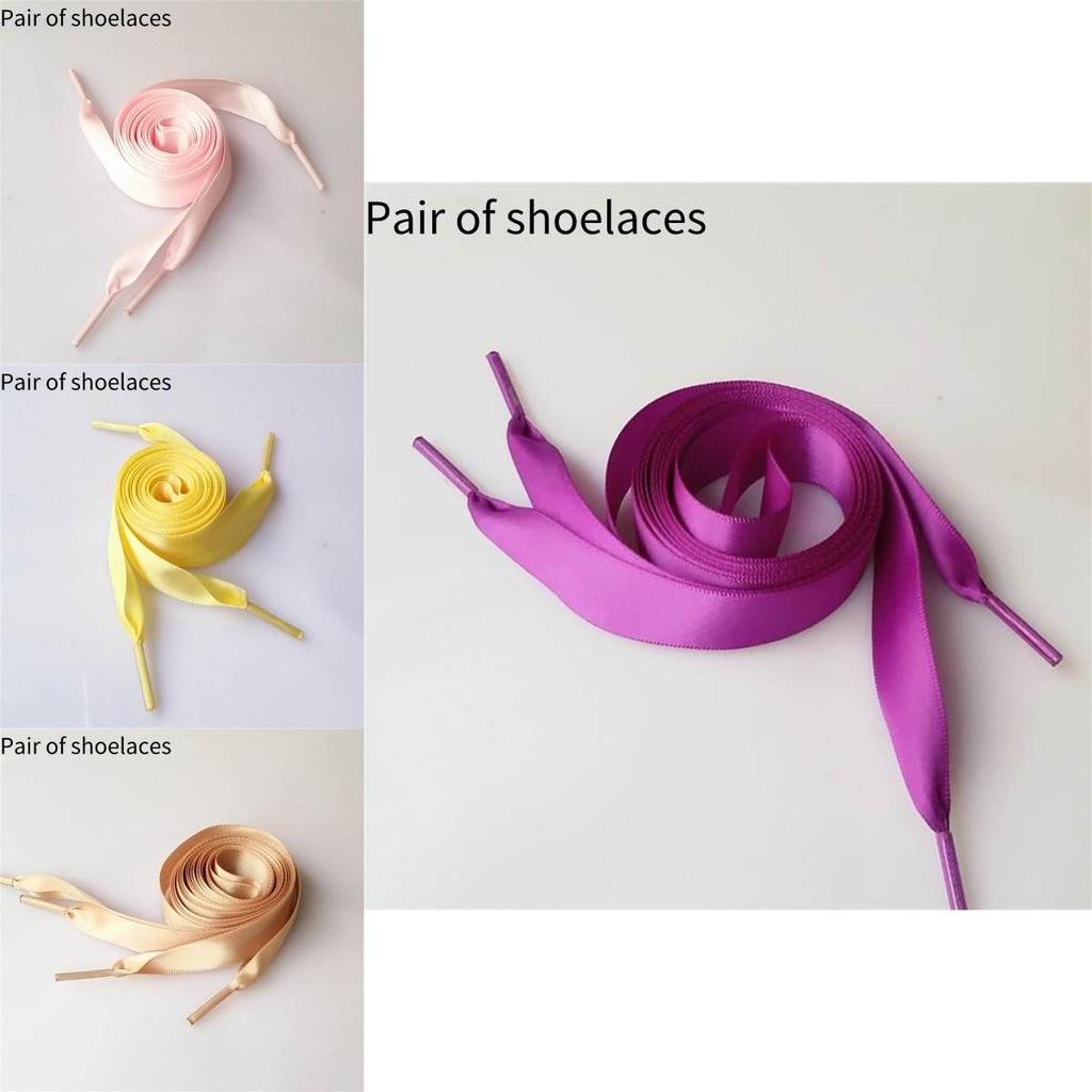 Colorful Polyester Ribbon Shoe Lace For Sneakers Satin Candy Color Flat Lace