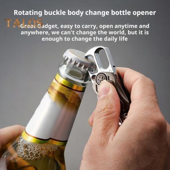 Portachiavi Multifunzionale Robusto Moschettone Clip Apribottiglie Fidget Spinner Coltello Materiale in Lega di Zinco Portacellulare Portachiavi