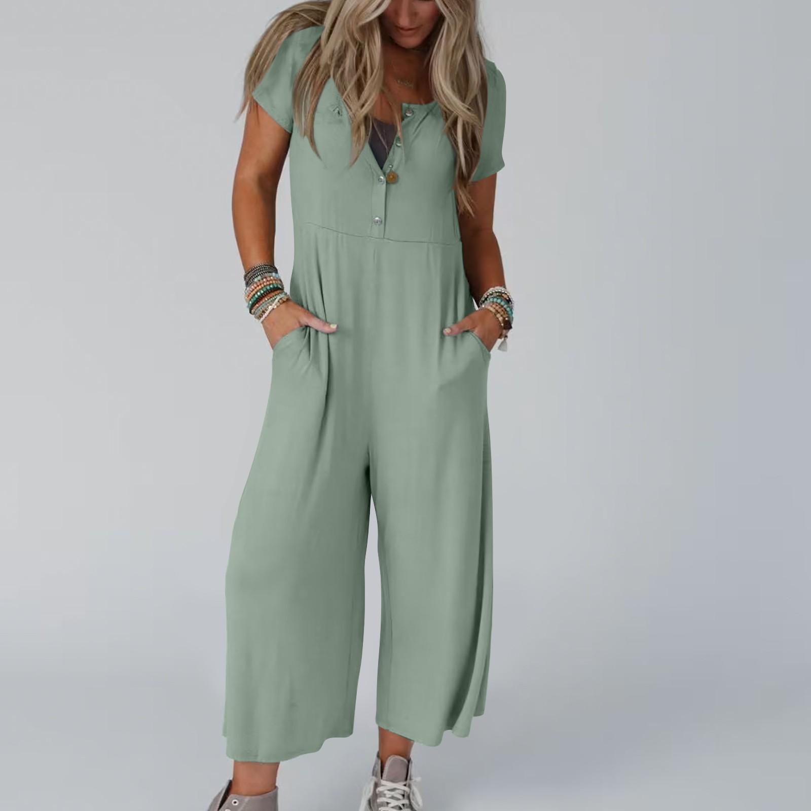 

Женские повседневные спортивные комбинезоны Весенняя и летняя одежда Одежда с короткими рукавами Комбинезоны Рабочая одежда Спортивная одежда Повседневные домашние пижамы M