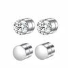 European and American Zircon Non-Piercing Ear Clips and Stud Earrings Set