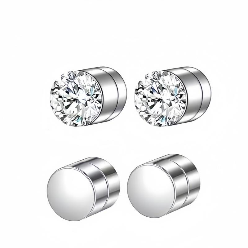 European and American Zircon Non-Piercing Ear Clips and Stud Earrings Set