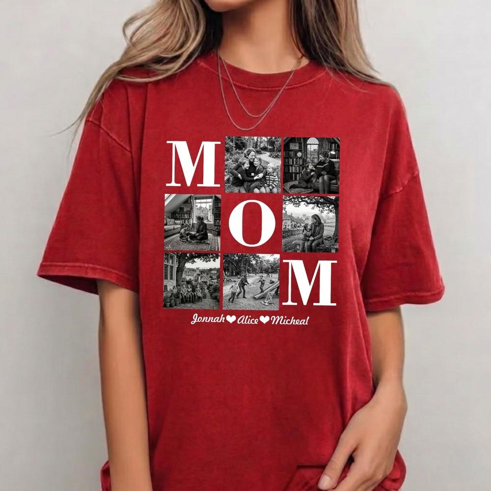 Personalised mothers day tshirt custom kids names  images lovely gift tee top S