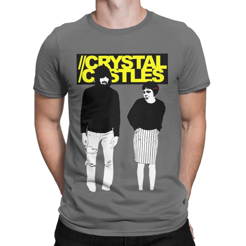 Koszulka Crystal Castles dla Mężczyzn Szalona Czysta Bawełna T-Shirty Okrągły Dekolt Krótki Rękaw Koszulka Pomysł na Prezent Ubrania