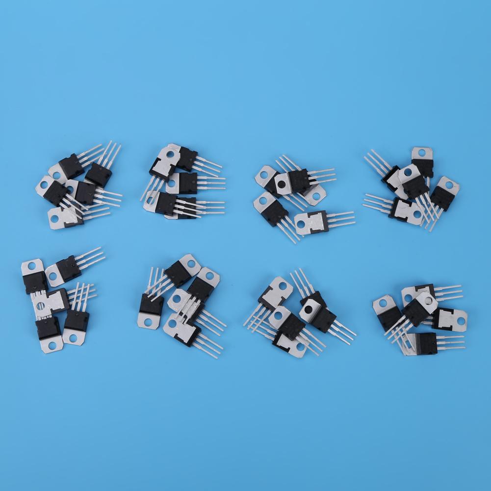 

40pcs 8 Types 7805 7809 7812 7815 7905 7912 7915 LM317 to 220 Transistor Assortment Kit Set