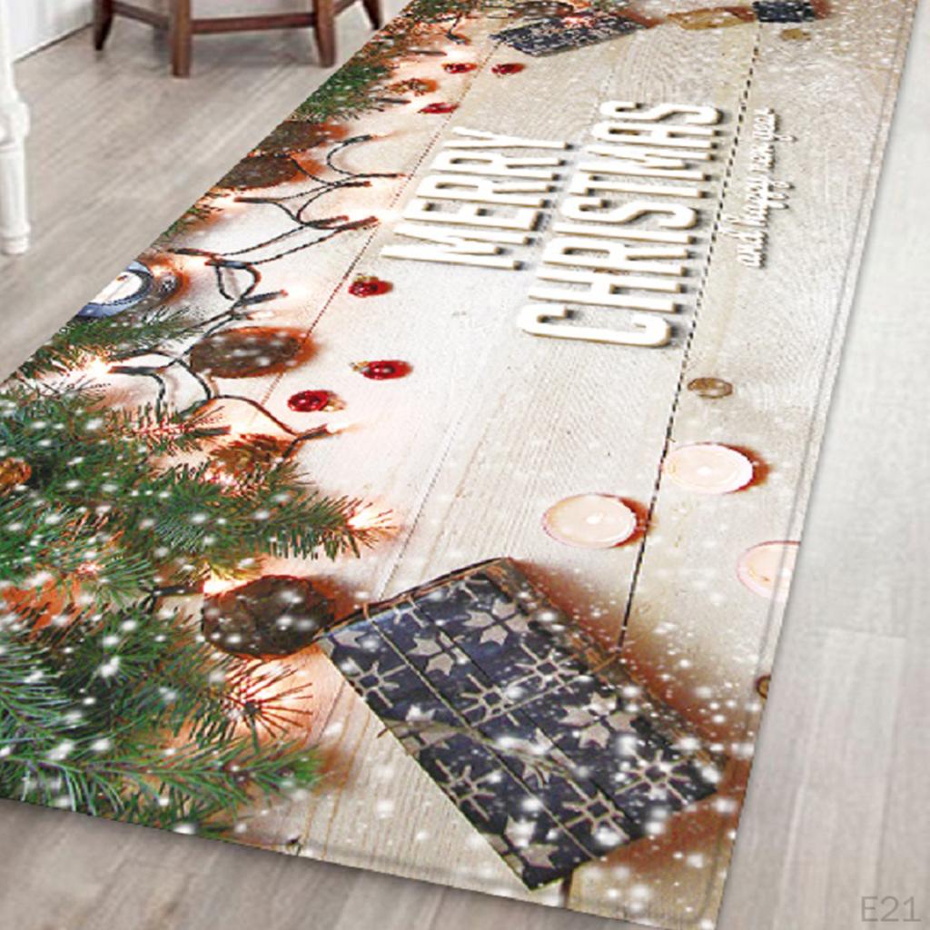 3D Effect Christmas Area Rug Carpet 120x40cm for Home Decoration