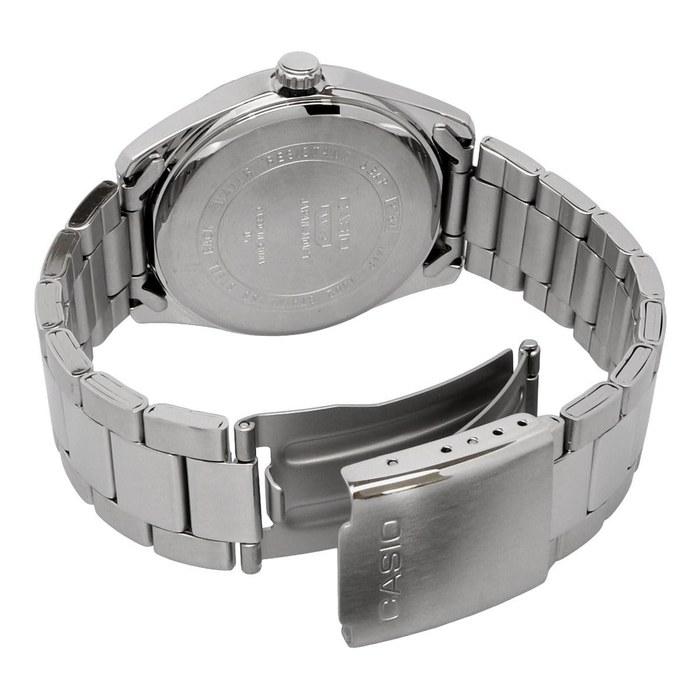 Casio MTP-1302D-7A1V Analog Quartz Men's Watch, Silver Metal Band, White Dial