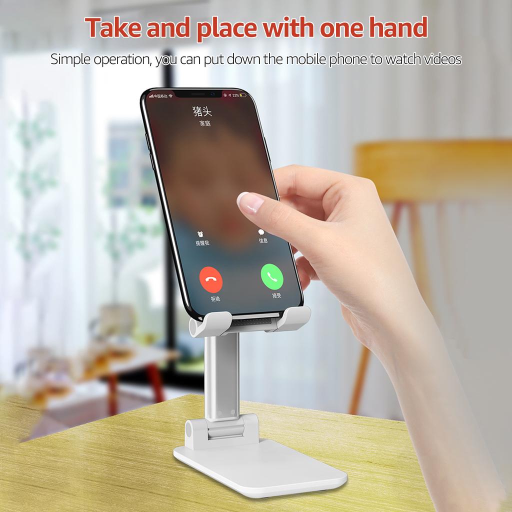 Desktop Tablet Mobile Phone Holder Stand Angle Height Adjustable Foldable Cell Phone Stand Compatible with All Mobile Phone/Tablet