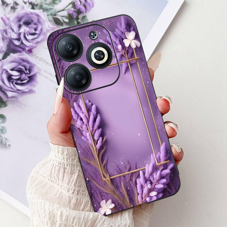 Cover For Infinix Smart 8 X6525 Back Casing Smart8 Colorful Butterfly Flower Luxury Painting Phone Case Transparent Soft TPU