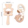 Baby Rattle Drum HandBell Wooden Rattle Teether Crochet Bead Bracelets Early Learning Teething Toy Infant Accessories