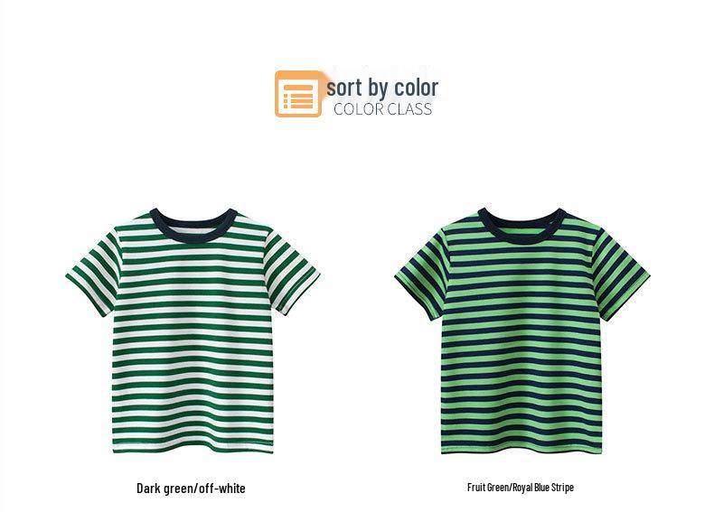 27kids Summer Striped Short Sleeve T-shirt for Children