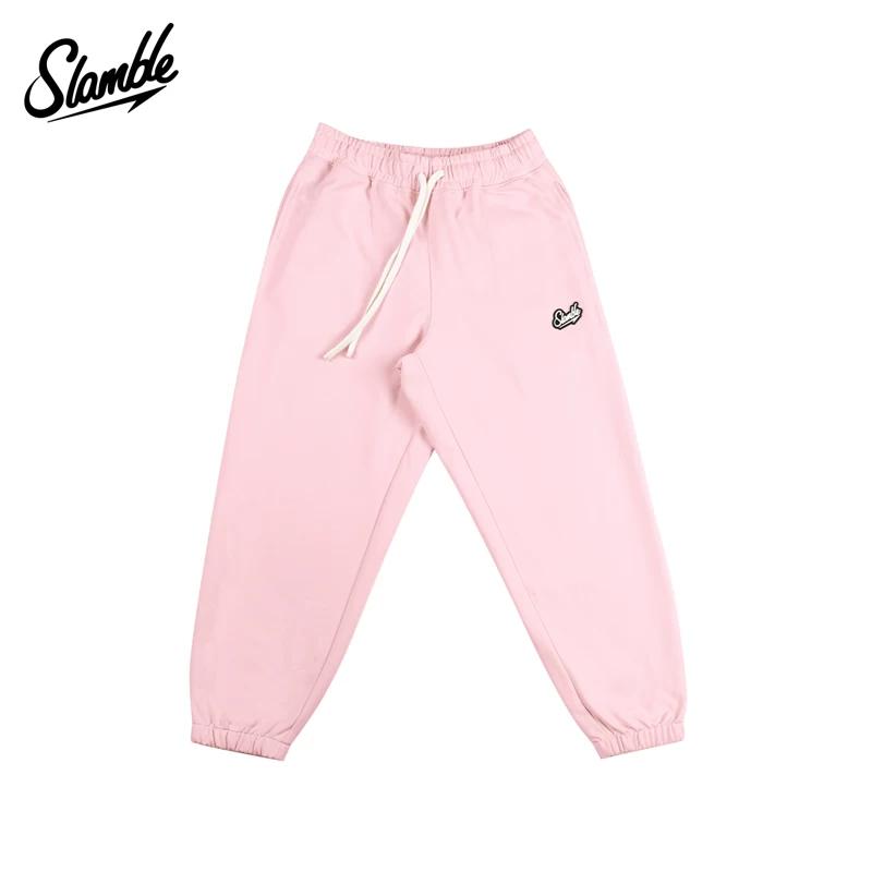 Slamble Sports Casual Pants Jogger Pants Pants Men and Women All-Matching Loose Sweatpants American Trendy M розовый