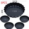 5pcs 8/10/12cm Mini Tart Pans Egg Tart Molds with Removable Bottom Non Stick Small Fluted Cupcake Tins Tarts Quiche Pan for Pies