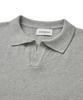 CUZNELLO Cool Cotton Open Collar Short Sleeve Knit_Gray