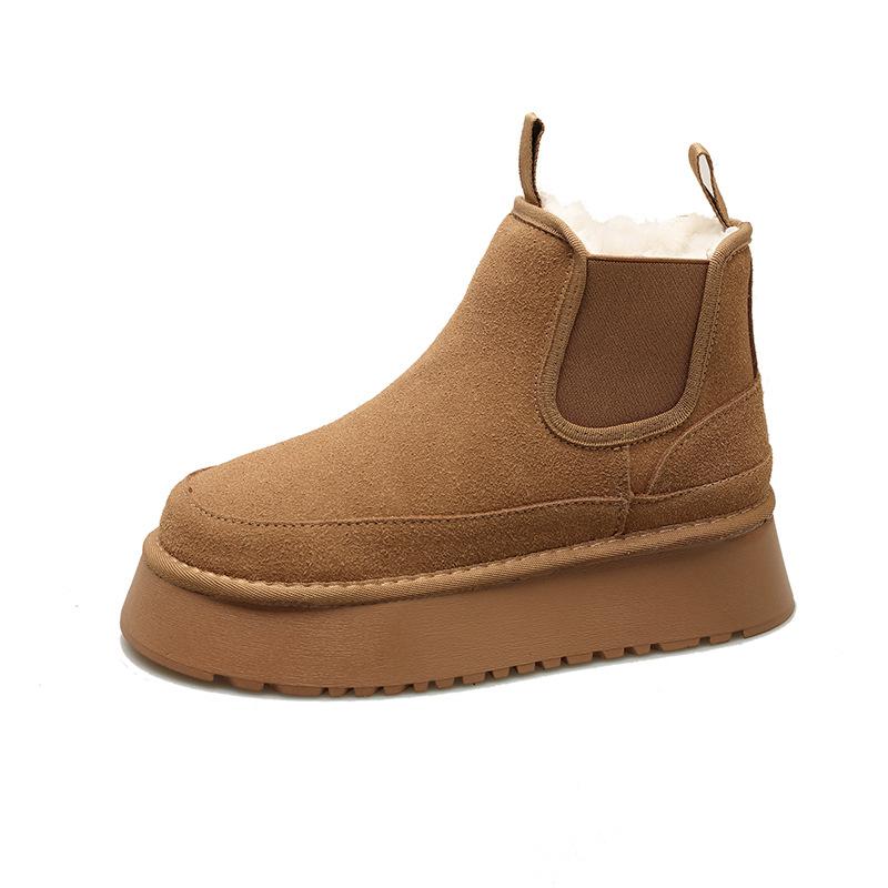 Thick-soled Heightening Snow Boots Women's 2025 New Piled Thickened Short Cotton Boots Sangpo Village Northeast Snow Cotton Shoes