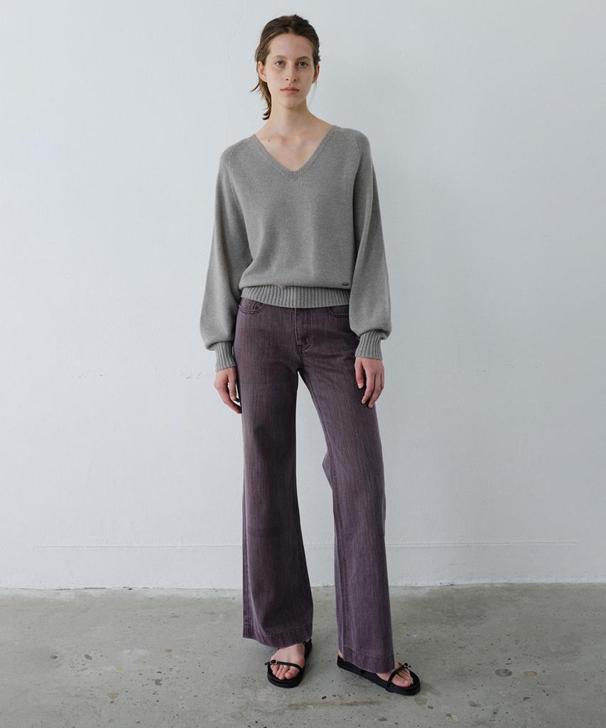 EN OR Semi Wide High-Rise Denim Pants - Magenta