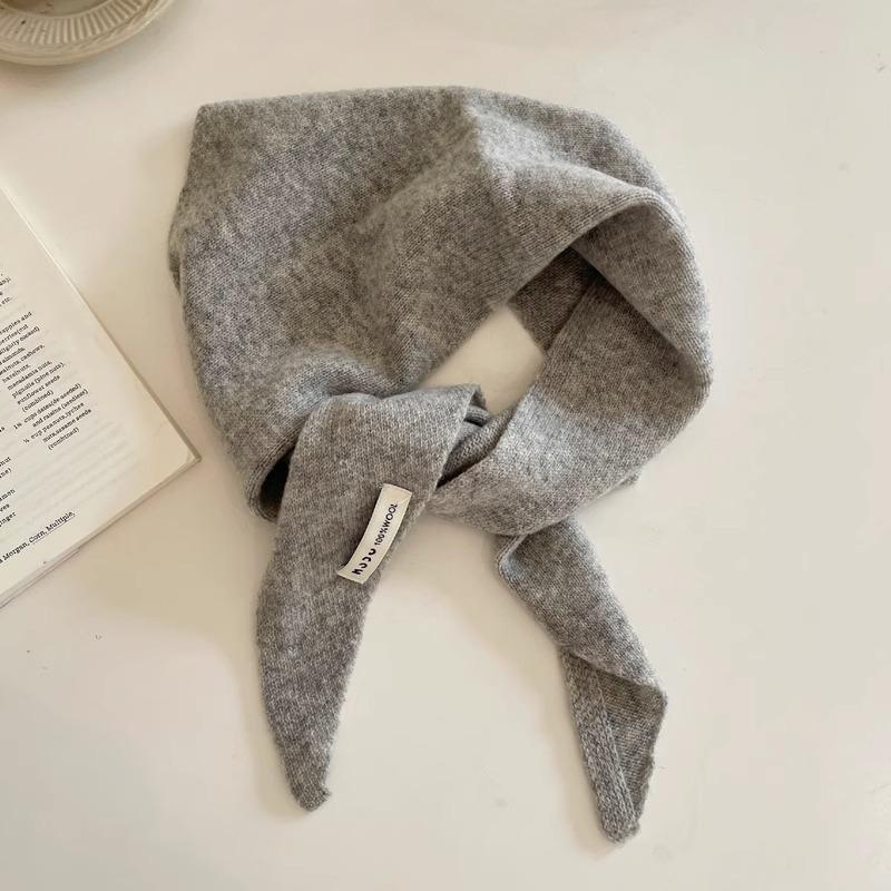 Pure Wool Triangle Scarf Niche Knitted Headscarf Multifunctional Scarf for Women Warm and Versatile Autumn and Winter New Trend