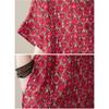 Ancient Red Small Copper Literary Loose Casual Dress Women