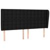 VidaXL Tête de lit avec oreilles Noir 203x23x118-128 cm Tissu3118414