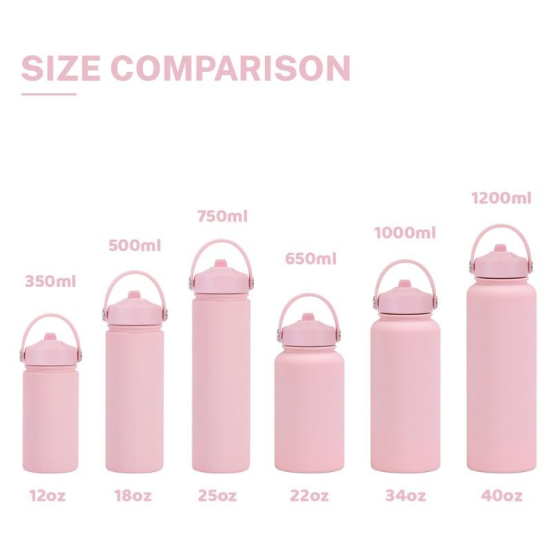 1L Stainless Steel Vacuum Insulated Water Bottle With Handle Straw Lid Outdoor Sports Travel