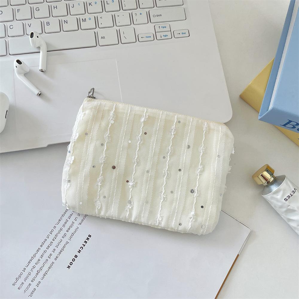 Sequin Three-dimensional Chiffon, Flower Change Bag, Sundries, Key Finishing Bag, Girls' Personal Belongings Storage Bag