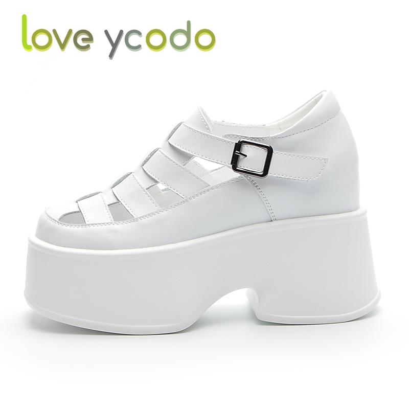 love ycodo Επώνυμα γυναικεία και φοιτητικά καλοκαιρινά σανδάλια από φυσικό δέρμα με χοντρές σόλες