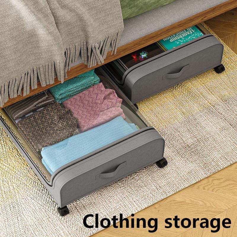 Underground Storage Boxes Bedroom Sliding Containing Box Large Clear Dust-proof Storage Bin Clothing Organizer with Lid Boxes