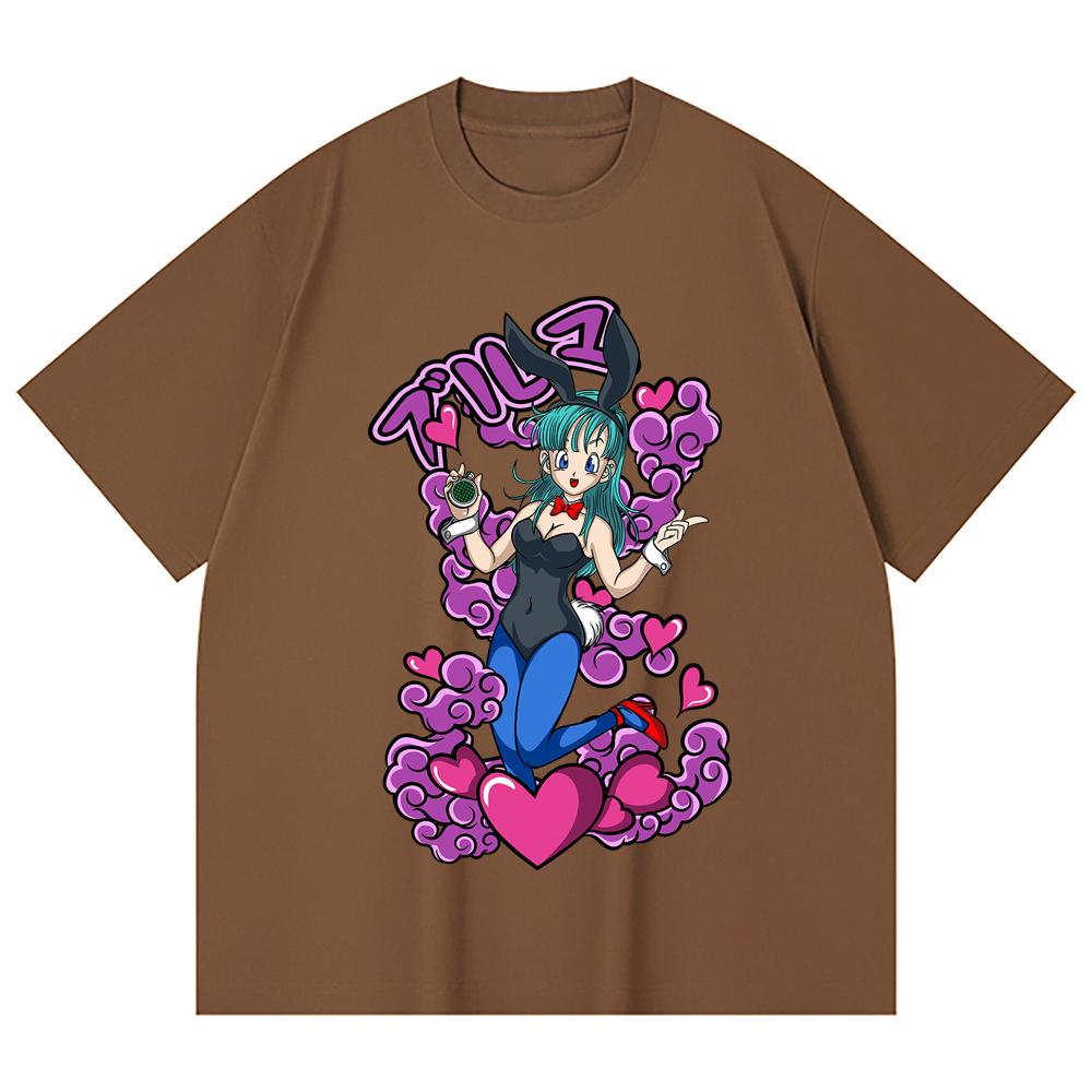 230 Gsm 100% Cotton Dragon Ball V28 Bunny Bulma Print Unisex Heavy Cotton T Shirt