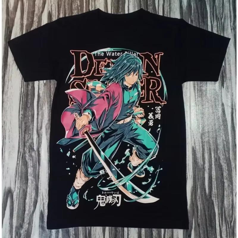 Anime Demon Slayer Shirt Print Pattern Short Sleeved Unisexs Anime Fan Enthusiast Tshirt Daily Street Wear M