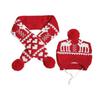 Cute Deer Fur Pompom Pet Scarf Hat Set Adjustable Elastic Christmas Pet Set Snowflake Pattern Warm Pet Headgear Autumn Winter