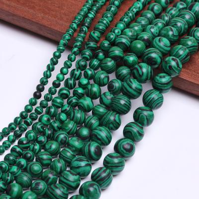 Home Party Supplies For Jewelry Making Green Malachite Stone Beads 4/6/8/10mm 40-20pcs Accessories Loose Beads Peacock Gemstone Natural Stone Charm