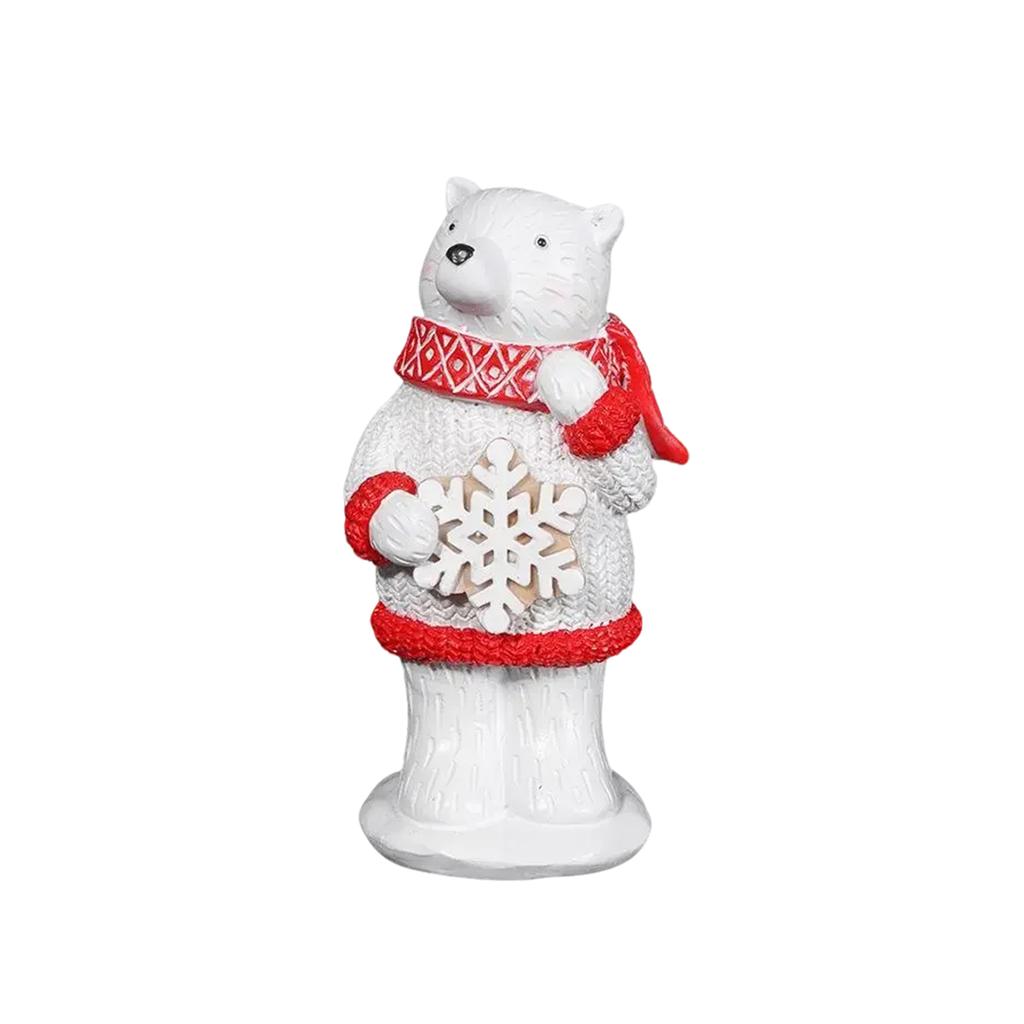 Christmas Decoration ! 1 Piece Resin Christmas Bear Decoration Figurine, Christmas Figurine, Bear Holding A Star, Snowflake, Christmas Tree Decoration