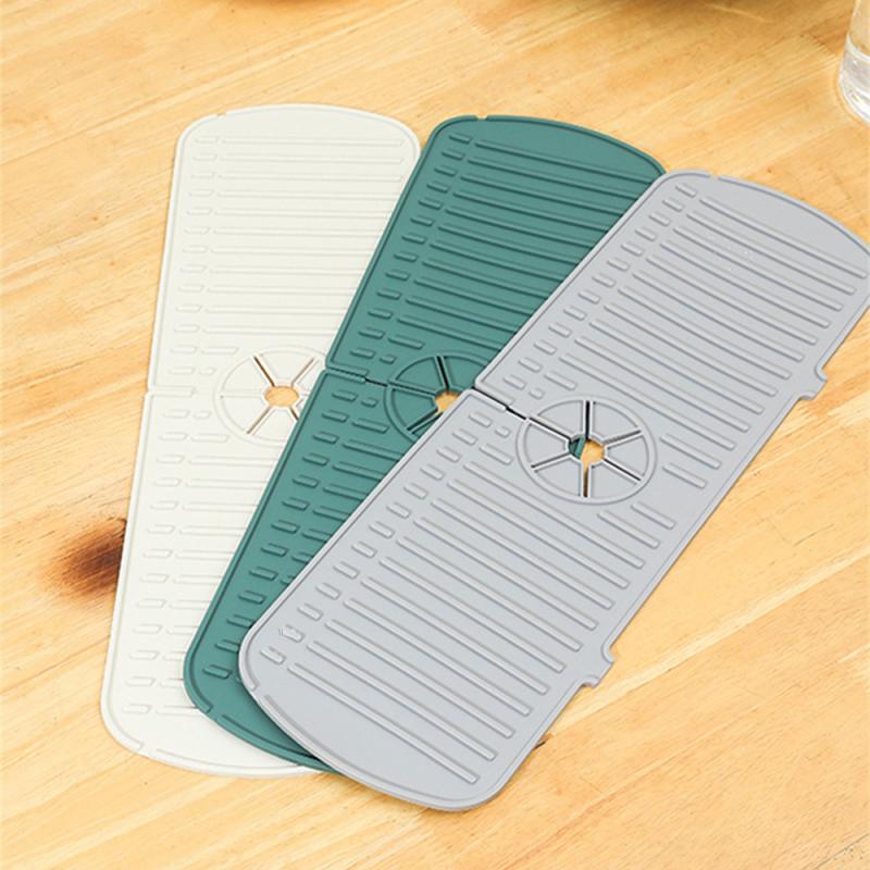 

1Pcs Silicone Faucet Mat Water Ripples Kitchen Bathroom Drainage Pad Wash Basin Large Sink Countertop Protector S