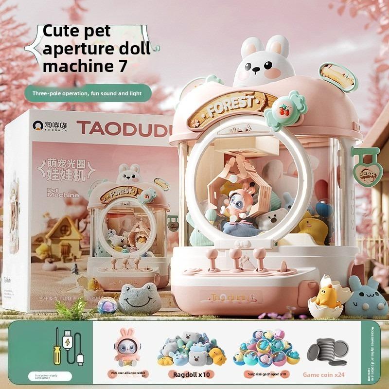 Non-Toxic Diy Doll Machine Kids Coin Operated Play Game Mini Claw Catch Toy Crane Machines Music Doll Children Xmas Gifts Toy Children Gril