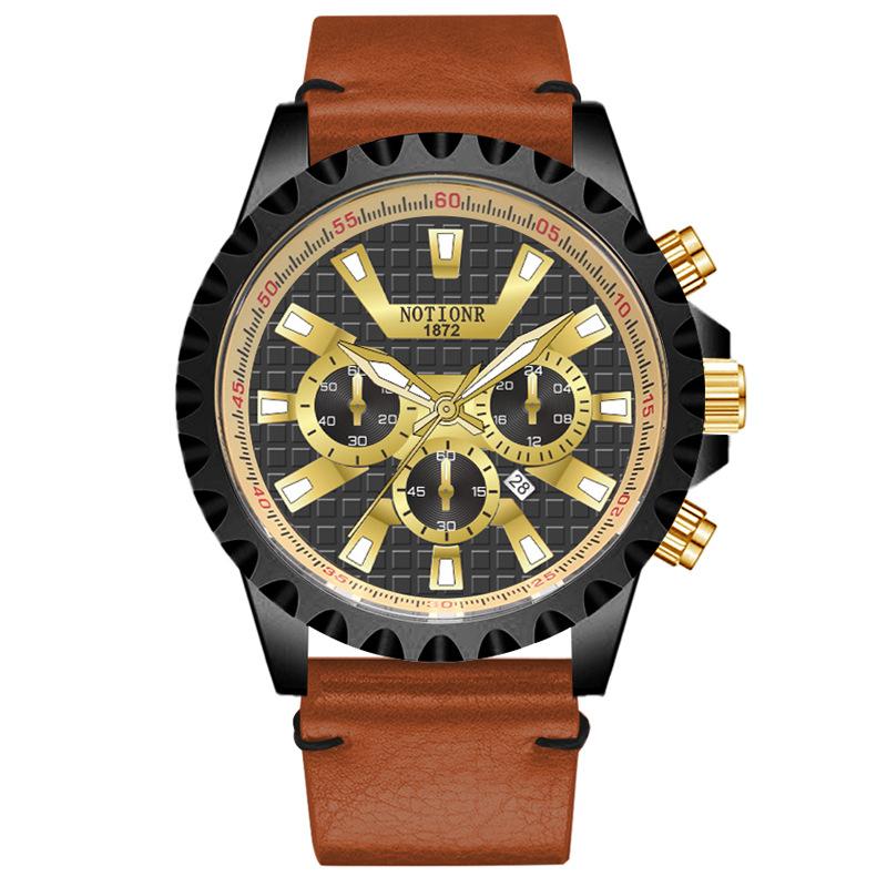 Orologio da Uomo alla Moda con Calendario Tendenza Orologio da Uomo d'Affari Orologio da Uomo Cubo d'Acqua Orologio da Uomo al Quarzo Orologio da Uomo Semplice Orologio in Pelle