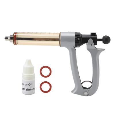 Jeringa metálica semiautomática profesional, inyector continuo semiautomático para pollo, pato y ganso.