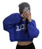 Ptor Short Sleeve Long Loose Korean Fashionable Pullover Perfect for and Winter Women's Sweatshirt, Midriff-Baring, Sleeve, Fit, Style, Top, Dance,