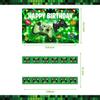 Green Gamer Birthday Party Decoration - 217Pcs Video Game Gaming Party Supplies For Boys Birthday Party - Backdrop, Table Cover, Plates, Cups,