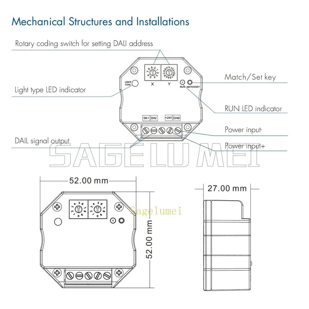 DA-M DA-M(WT/WZ) Skydance 24VDC Tuya APP Control DIM RGB CCT RGBW WiFi Zigbee& RF To DALI Converter Dimmer Controller Smart Life