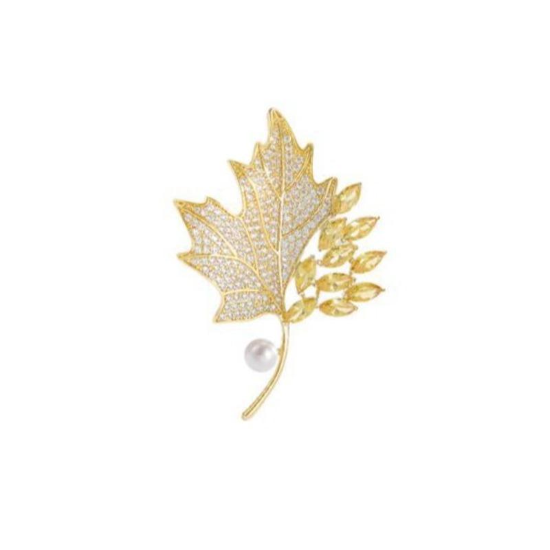 1Pc Classic Maple Leaves Brooch for Men Women Simple Plant Brooches Pins Jewelry Trendy Accessories Summer Holiday Gifts