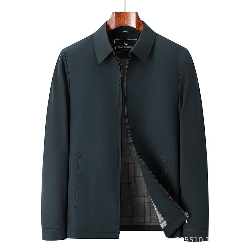 Spring and Autumn Business Casual Jacket Men's Lapel Zipper Jacket Executive Commuter Civil Service Men's Jacket