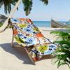 Floral Pattern with Blue and Orange Flowers Beach towel quick-drying for travel outdoor sports jogging beach and swimming