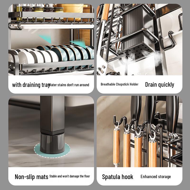 DANLE Multifunctional Kitchen Dish Drying & Storage Rack