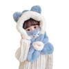 Kids' Winter Windproof Hat & Scarf Set with Mask – Boys & Girls Plush Pullover