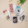 Women's 3D Printed Cute Cat Ankle Socks Digital Print Funny Novelty Short Socks Breathable Cotton Casual Daily Wear