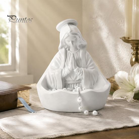 Rosenkranzhalter für Gebet Statue Unsere Liebe Frau von der Gnade, Halter für die Jungfrau Maria, Figur der Seligen Mutter, Katholisches Religiöses Heim-Mittelstück Dekoration Altar