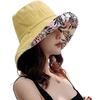 Wide Brim Cotton Summer Hat Women Packable Reversible Floral Bucket Hat UV Sun Protection Wide Brim Summer Beach Cap Double Sided Floppy Sun Hats CLE